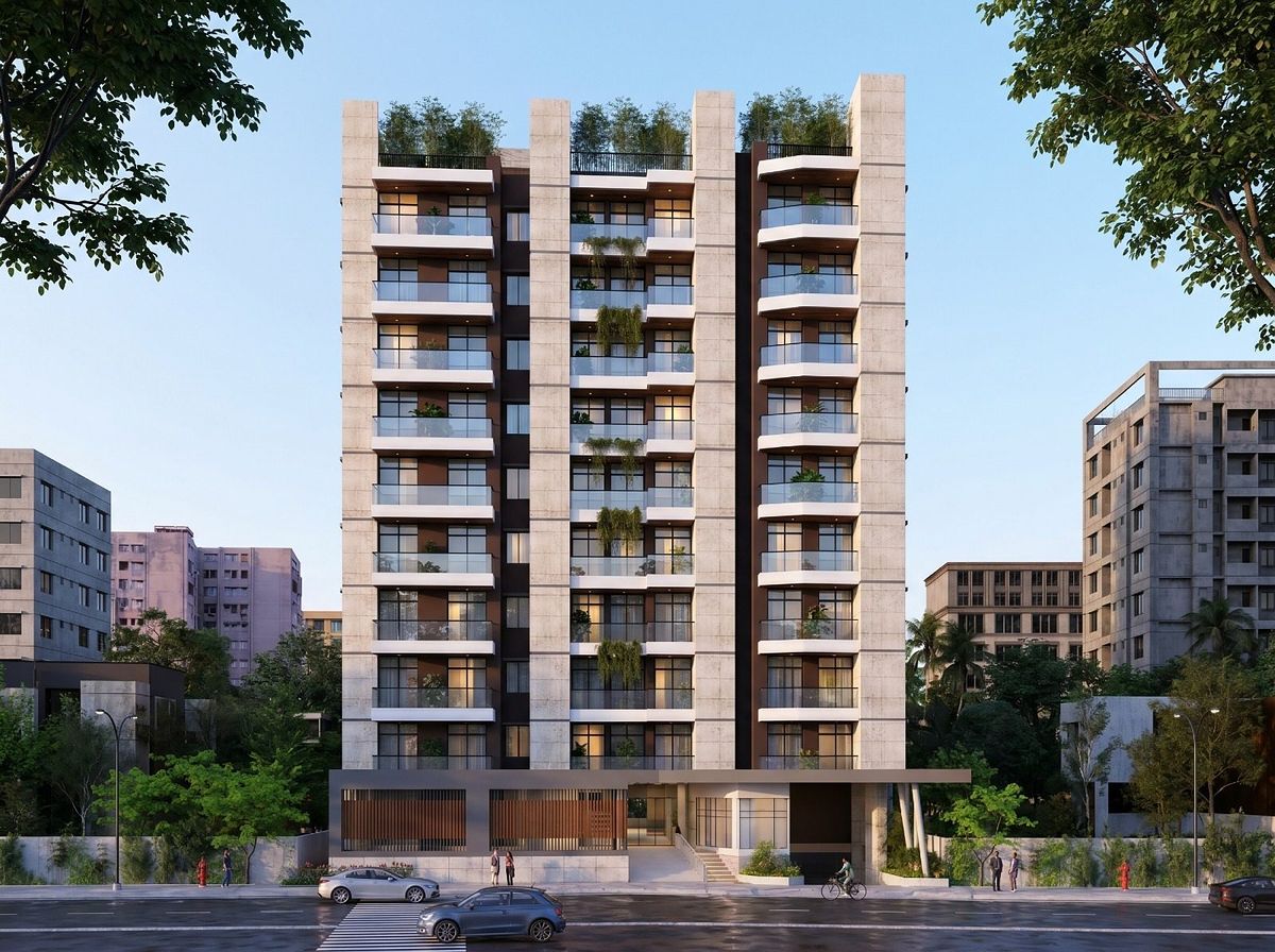 Modern Mabrur Properties apartment building with balconies and a rooftop garden in Diabari, Turag, Dhaka